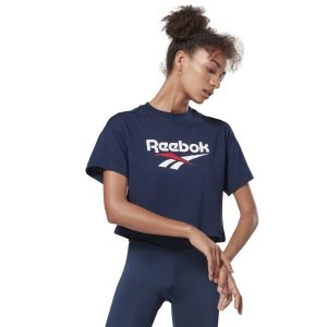 Reebok Classic Vector Crop Top Damen - Navy - DE 758-GBS